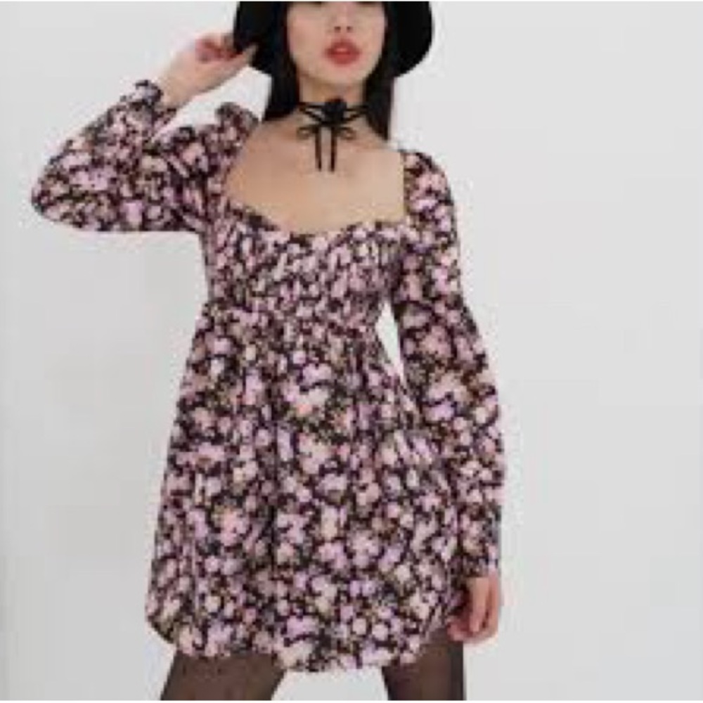 For Love & Lemons XXS Long Sleeve Kate Mini Dress